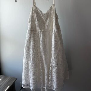 Torrid White Lace Overlay Dress
